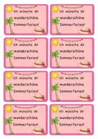 Vorschau - Bildkarten - Grußkärtchen: Sommerferien (Kl. 2-4) - Seite 1
