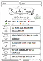 Vorschau - Arbeitsblätter - Satz des Tages - Wortarten bestimmen - kostenloses Kennenlernpaket - Seite 3
