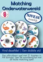 Voorbeeld - Onderwaterwereld Matching Spel • Woordenschat Zeedieren • Taalspel • Kleuters & Basisonderwijs • Niveau moeilijk - Voorblad