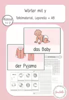 Vorschau - Arbeitsblätter - Wörter mit Y - Bildkarten + Leporello + AB - Deckblatt
