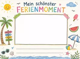 Vorschau - Mal- und Bastelvorlagen - Mein schönster Ferienmoment - Deckblatt