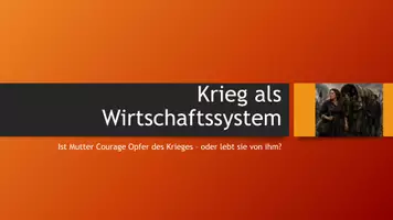 Vorschau - Stundenentwürfe - Mutter Courage und ihre Kinder: Krieg als Wirtschaftssystem - Deckblatt