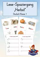 Vorschau - Arbeitsblätter - Lesespaziergang Herbst, Deutsch Klasse 1 - Deckblatt