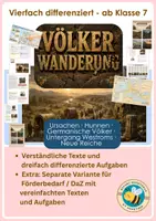 Vorschau - Arbeitsblätter - Völkerwanderung - vierfach differenziert inkl. unabhängiger Förderversion / DaZ - Deckblatt