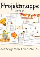 Vorschau - Arbeitsblätter - Projektmappe Herbst | Basteln, Natur, Tiere, Wetter | Kindergarten Vorschule Hort - Deckblatt