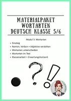 Vorschau - Arbeitsblätter - Materialpaket Wortarten Deutsch Klasse 5/6 - Deckblatt