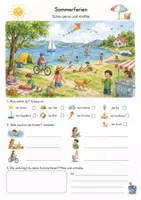 Vorschau - Arbeitsblätter - Meine Sommerferien, Material für den DAZ Unterricht oder die erste Klasse - Deckblatt