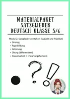 Vorschau - Arbeitsblätter - Materialpaket Satzgleider Deutsch 5/6 - Deckblatt