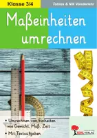 Vorschau - Arbeitsblätter - Maßeinheiten umrechnen | Klasse 3-4 Mathematik Grundschule | Längen, Gewichte, Zeit, Flächen, Volumen, Geld | Arbeitsblätter Kopiervorlagen Freiarbeit mit Lösungen - Deckblatt