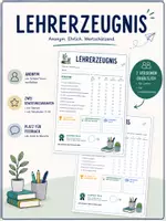Vorschau - Anderer Materialtyp - Lehrerzeugnis (4 Varianten) - Deckblatt