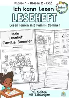 Vorschau - Arbeitsblätter - Lesen Klasse 1, Klasse 2, DaZ-Leseheft zum Lesen lernen - Deckblatt