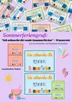 Vorschau - Mal- und Bastelvorlagen - Sommerferiengruß_Wassereis - Deckblatt