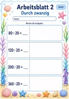 Vorschau - Arbeitsblätter - Dividieren durch Zehnerzahlen | Mathematik Klasse 3 | 6 Arbeitsblätter als PDF - Seite 2