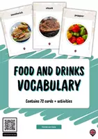 Aperçu - Feuilles d'exercices - English Food and drinks (vocabulary cards) – Nourriture, boissons et activités en anglais - Page de couverture