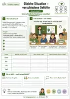 Vorschau - Arbeitsblätter - Gleiche Situation – verschiedene Gefühle verstehen - Deckblatt