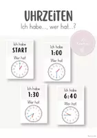 Vorschau - Spiele - Uhrzeiten (in 5er-Schritten) | Ich habe – Wer hat? - Deckblatt