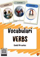 Vista previa - Refuerzo / NEE / Materiales de apoyo - Flashcards 64 verbs per practicar el català - Portada