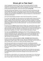 Vorschau - Arbeitsblätter - Warum gibt es Fake News? - Deckblatt