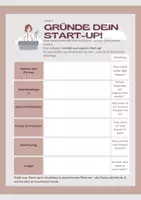 Vorschau - Stundenentwürfe - Gründe dein eigenes Start-up – WiPo-Material mit 3 Niveaus - Deckblatt