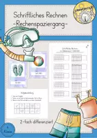 Vorschau - Arbeitsblätter - Rechenspaziergang Sommer Schriftliches Rechnen Zahlenraum 1 Million differenziert - Deckblatt