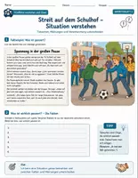 Vorschau - Arbeitsblätter - Streit auf dem Schulhof – Was ist wirklich passiert? Situation verstehen - Deckblatt