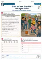 Vorschau - Arbeitsblätter - Streit auf dem Schulhof – Was ist wirklich passiert? Lösungen finden - Deckblatt