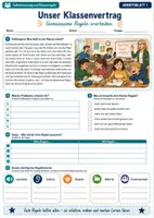 Vorschau - Arbeitsblätter - Unser Klassenvertrag – Gemeinsame Regeln für ein gutes Miteinander - Deckblatt