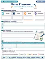 Vorschau - Arbeitsblätter - Unser Klassenvertrag – Gemeinsame Regeln für ein gutes Miteinander - Seite 1