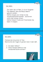 Vorschau - Arbeitsblätter - Lesetext: " Der Delfin" Freebie - Seite 2