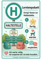 Vorschau - Poster - Haltestelle Lerntempoduett Grundschule: Poster für ruhiges Vergleichen - Deckblatt