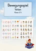 Vorschau - Stationenlernen - Bewegungsspiel Wortarten / Verben, Klasse 1-3 - Deckblatt