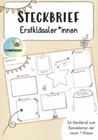 Vorschau - Arbeitsblätter - Steckbrief für neue Erstklässler*innen - Deckblatt