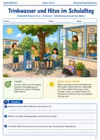 Vorschau - Arbeitsblätter - Trinkwasser und Hitze im Schulalltag Arbeitsheft Klasse 5 bis 6 Schulstart Selbstfürsorge bei warmem Wetter - Deckblatt