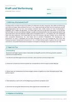 Vorschau - Arbeitsblätter - Arbeitsblatt Physik Klasse 8 - Kraft und Verformung - Deckblatt