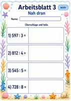 Vorschau - Arbeitsblätter - Division mit Überschlag | Mathematik Klasse 3 | 6 Arbeitsblätter als PDF - Seite 3