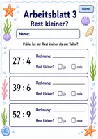 Vorschau - Arbeitsblätter - Restaufgaben | Mathematik Klasse 3 | 6 Arbeitsblätter als PDF - Seite 3
