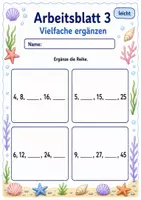 Vorschau - Arbeitsblätter - Vielfache finden | Mathematik Klasse 3 | 6 Arbeitsblätter als PDF - Seite 3