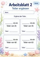 Vorschau - Arbeitsblätter - Teiler finden | Mathematik Klasse 3 | 6 Arbeitsblätter als PDF - Seite 2
