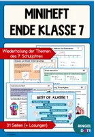 Vorschau - Arbeitsblätter - Mini-Heft Übungsheft "Best of Klasse 7" (Fit für Klasse 8) #Schuljahresende #Miniheft - Deckblatt
