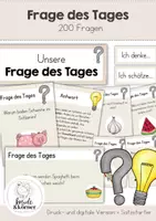 Vorschau - Spiele - Frage des Tages Grundschule – 200 Warum-Fragen, Wissensfragen & Schätzfragen für Klasse 1–4 | Morgenkreis, Unterrichtseinstieg, Sachunterricht und Sprachförderung - Deckblatt