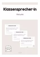 Vorschau - Aufgabenkarten - Klassensprecher:in Wahlzettel - Deckblatt