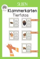 Vorschau - Arbeitsblätter - Silben schwingen: 30 Klammerkarten mit Tierfotos und Selbstkontrolle - Deckblatt
