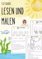 Vorschau - Arbeitsblätter - Lesen und malen - Unterwasserwelt - Deckblatt