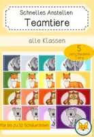 Vorschau - Bildkarten - Anstellen ohne Streit - Teamtiere I Classroom Management für die Grundschule - Deckblatt
