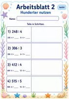 Vorschau - Arbeitsblätter - Division in Schritten | Mathematik Klasse 3 | 6 Arbeitsblätter als PDF - Seite 2