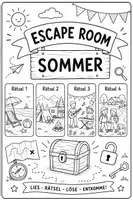 Vorschau - Arbeitsblätter - Escape Room Sommer – Spielerisches Leseverständnis - Deckblatt