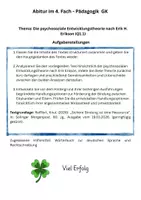 Vorschau - Klassenarbeiten - Vollständige Mündliche Abiturprüfung Pädagogik Erikson - Seite 1