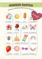 Vorschau - Bildkarten - Bildkarten und Wortkarten „Der Sommer": DaZ / DaF / Deutsch / Wortschatz Grundschule (80 Karten mit Artikeln) - Deckblatt