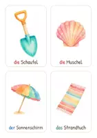 Vorschau - Bildkarten - Bildkarten und Wortkarten „Der Sommer": DaZ / DaF / Deutsch / Wortschatz Grundschule (80 Karten mit Artikeln) - Seite 2