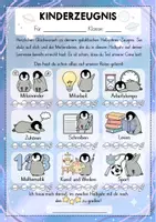 Vorschau - Anderer Materialtyp - Kinderzeugnis Pinguin | Halbjahr & Schuljahr Pinguinklasse Zeugnis - Seite 3